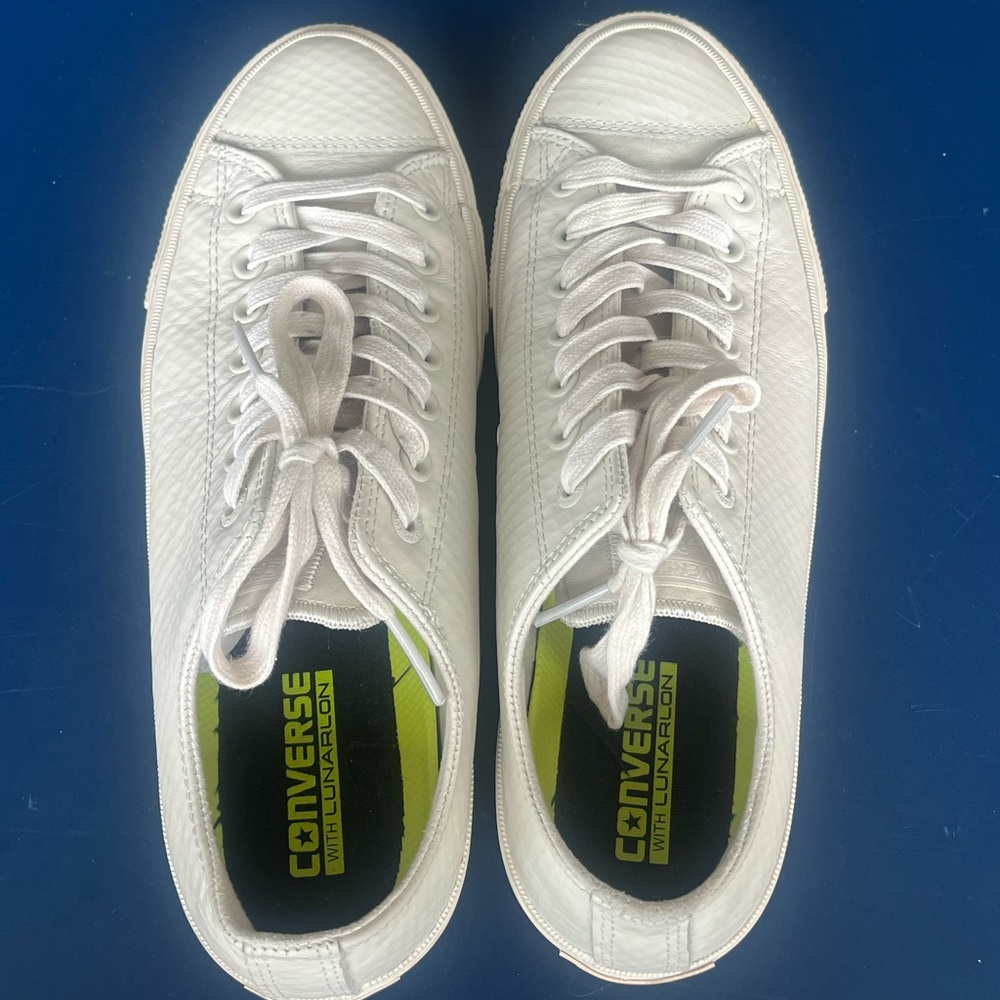 Leather Converse with Nike Lunarlon insoles Men’s 9 Chuck Taylor low